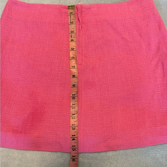 Lilly Pulitzer Skirt Women’s Pink Hayes Skirt Twill Linen Blend Ruffles - Picture 8 of 9
